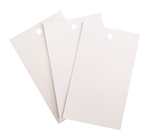 Etiquetas de cartón de 300 g resistentes con agujero para precios y marcas, 43 x 90 mm