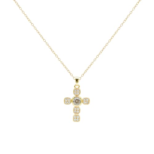 Gold Cross Necklace for Women 14K Gold Plated/Silver Layered Cross Choker Dainty Tiny Double Sideway Cross Pendant Necklace Trendy Jewelry Gifts for Women