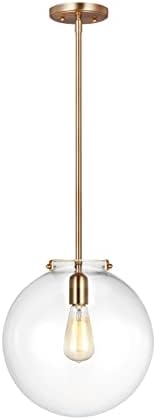 Sea Gull Lighting Kate-1 Light Sphere Pendant-12 Inch Wide by 14.38 Inch high-Satin Brass Finish-Incandescent Lamping Type -Traditional