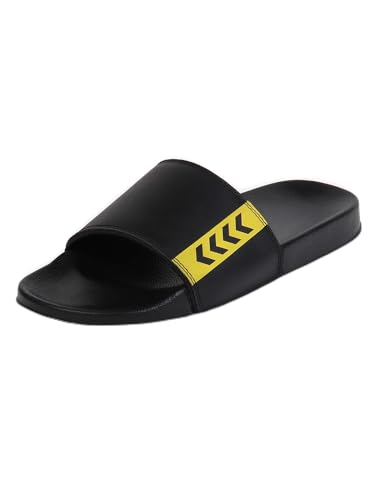 Image of hummel CHUNK MEN SLIDERS Comfortable Cushioned Sole Arch Support Durable Lightweight Flexible Trendy Style Flip flops and Slippers Slides for Men Daily use Chappal