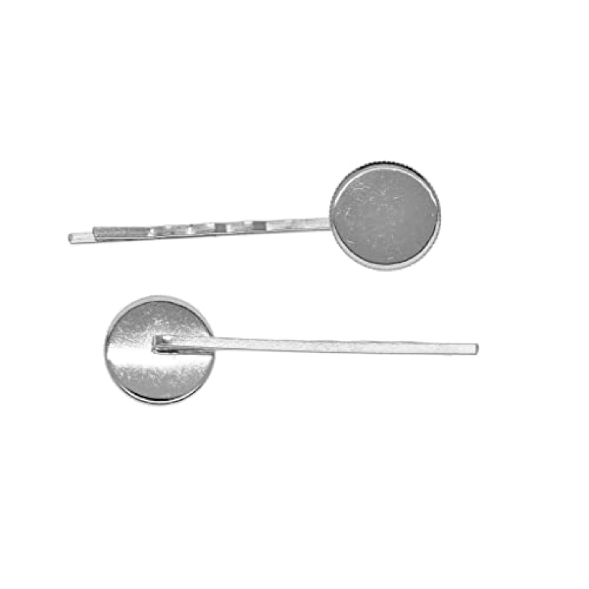 10pc Hairpin Base Setting Cabochon Tray Clips, Silver