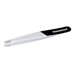 Tweezerman Stainless Steel Slant Tweezer – Eyebrow Tweezers for Women and Men (Midnight Strike)