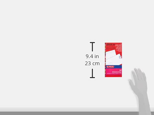 Herlitz Envelop Din Lang, Zelfklevend Met Venster, 100 Stuks Met Binnendruk In Folieverpakking, Gelast, Wit - Afbeelding 6