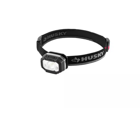 husky 850 lumens dual-power led rechargeable headlamp