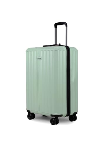 Image of Move-Meant Set of 2 ROAMIFY Small & Medium Check-in Suitcase | 55 Cm & 66 Cm | 360 Degree 8 Wheels Number Lock Polycarbonate HPS Green Trolley Bag | Luggage for Travel - Pack of