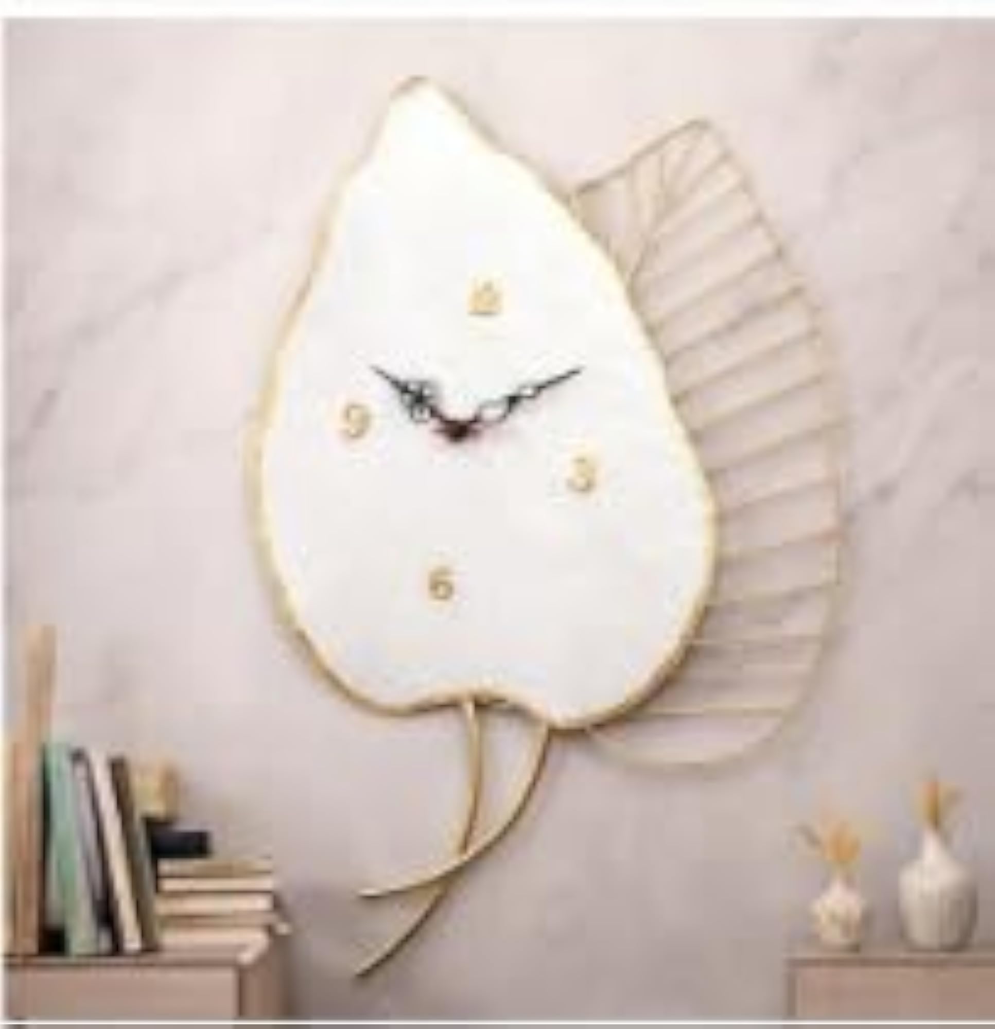 Decorative Leaf Shape Wall Clock, Modern Home Decor