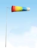 Générique Mât de Manche à air en Acier Inoxydable avec Support pivotant à 360 °, mât de Drapeau indicateur de Vent for Parapente paramoteur Mesure météo en vol en Plein air(Flagpole 9.8ft-6.6ft)