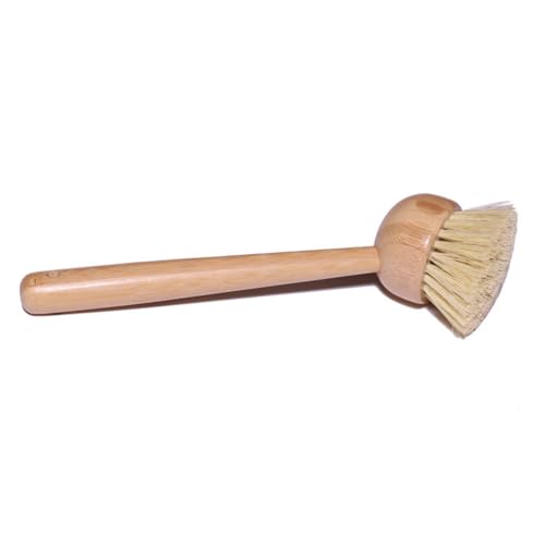 Image of Zerodeko Dish Brush with Beechwood Handle - Dish Scrubber Kitchen Tool Sink Cleaner for Kitchen Restaurant Washing Cast Iron Pan /Pot, Stove Cleaner