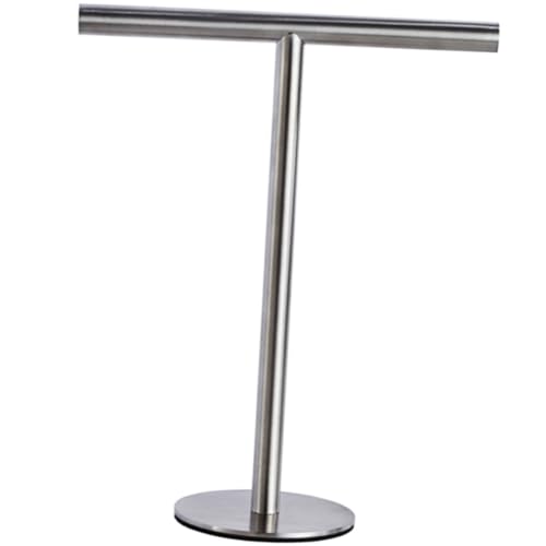 Toallero de pie de acero inoxidable DOITOOL con base de diseño plano elegante plata 2
