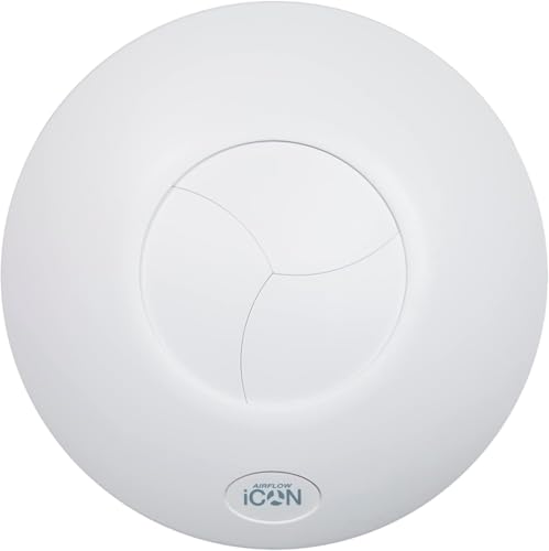 Airflow iCON 30S - 12V Extractor Fan - 37 l/s Flow Rate - 100mm/4- Energy Saving 12.2W - Silent Iris Backdraught Shutter - Optional Humidity, PIR & Timer Modules Sold Separately | 3-Years Warranty