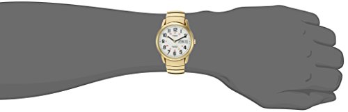 Timex Men's Easy Reader 35mm Watch – Gold-Tone Case White Dial with Gold-Tone Tapered Expansion Band