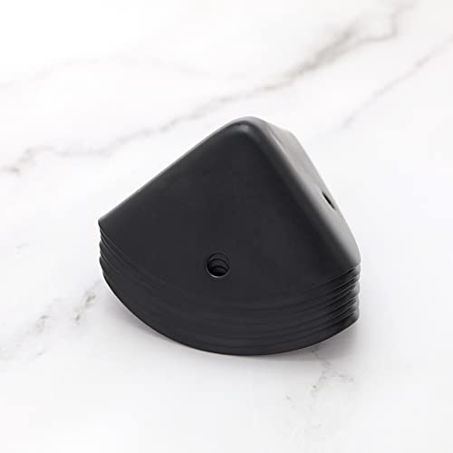 Image of Create idea 8PCS 39mm Corner Angle Brace Protectors Scalloped Metal Right Angle Corner Guards for Wooden Box Desk Chest Case Flightcase Black