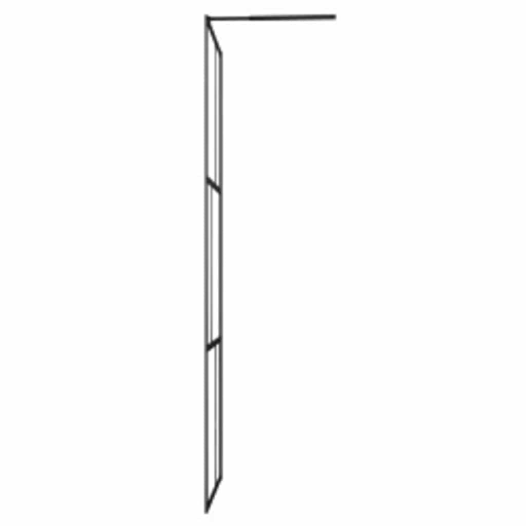 vidaXL - Pared de ducha a ras de suelo de pared de ducha baño interior de cristal templado negro 80x195 cm