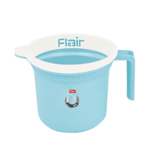 Image of Flair Estella Plastic Bath Mug - Durable, Lightweight & Stylish - Ideal for Daily Use in Bathroom & Kitchen (Blue, 1.5 LTR)