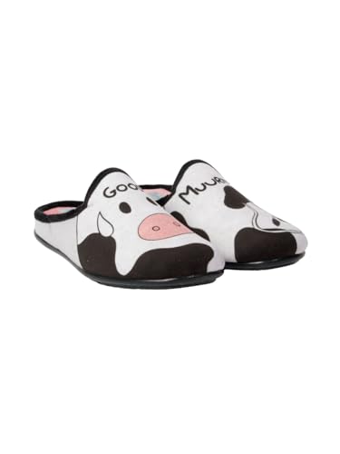 Pantoufle vache pour femme blanche taille 36 chausson hiver maison