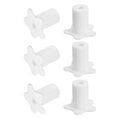 uxcell 6Pcs Cable Grommet for 5/8 Inch Wall Hole, Silicone Cable Routing Kit Anti-Slip Wall Cable Pass Through Accessories for Ethernet Cable (White)