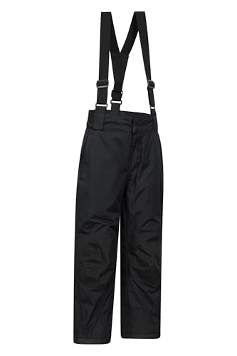 Mountain Warehouse Raptor Kids Snow Pants - Snowproof Boys Ski Trousers, Detachable Braces Bottoms - Ideal for Winter Skiing Holidays & Snowboarding Black Kids Size 11-12 Years - Image 4