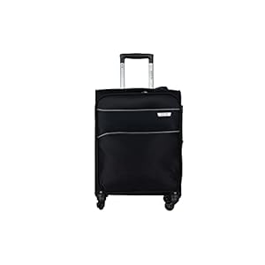 COVERI COLLECTION Zachte trolley-koffer, handbagage 55 x 40 x 20 met 4 wielen, combinatiesluiting, grote koffer, ideale maten, perfect voor Ryanair, Air Italy, easyJet, Lufthansa, zwart., 55 X 39 X 20, trolley