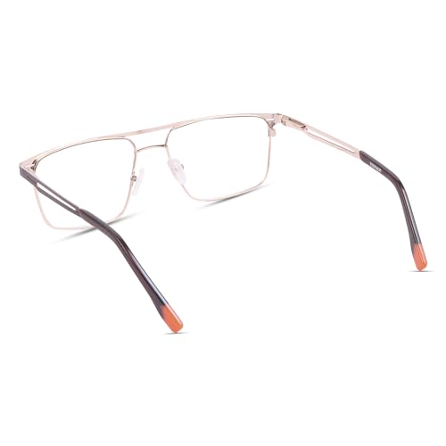 Image of TEEN & 20 Rectangle Blue Cut Computer Glasses for Men | Anti-Glare Zero Power Eyeglasses Frame for Eye Protection & Digital Screen Use - TN9004