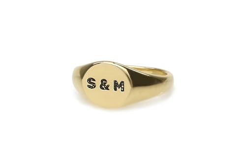 Bague de couple initiales gravées et personnalisées en métaux précieux précieux