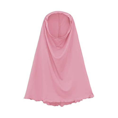Muslim Clothes for Girls Kids Abaya Long Sleeve Dress with Cotton Full Cover Hijab Islamic Kaftan Prayer Dresses Two Piece Set Hot Pink, 3-4 Years4