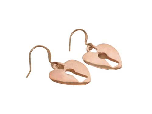 Rose Gold Heart Earrings, handmade jewelry victorian edwardian art deco