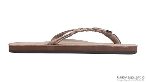 Rainbow Sandals Women's Dark Brown Premier Leather Filrty Braidy, Ladies 10/9.5-10.5 B(M) Us #TOP3