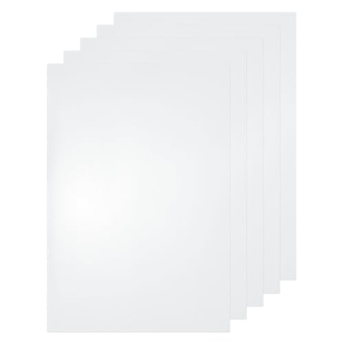 Image of HARFINGTON 5pcs Clear Plastic Sheets 12 inch x 8.3 inch x 0.016 inch Transparent Flexible PVC Sheet Panels with Protective Paper for Signs DIY Display Projects Craft Picture Frames Painting