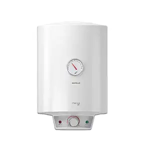 Havells Monza EC 15-Litre Vertical Storage Water Heater (Geyser) with Flexi Pipe, White 5 Star, Wall Mounting