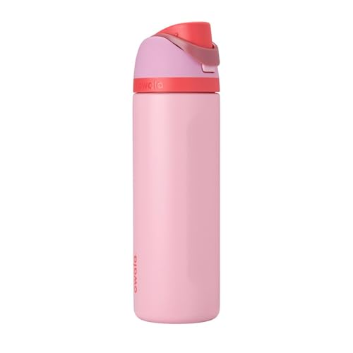 Owala FreeSip Insulated Stainless Steel Water Bottle with Straw for Sports and Travel, Leak Proof, BPA-Free, 710ml, Angel Food Cake