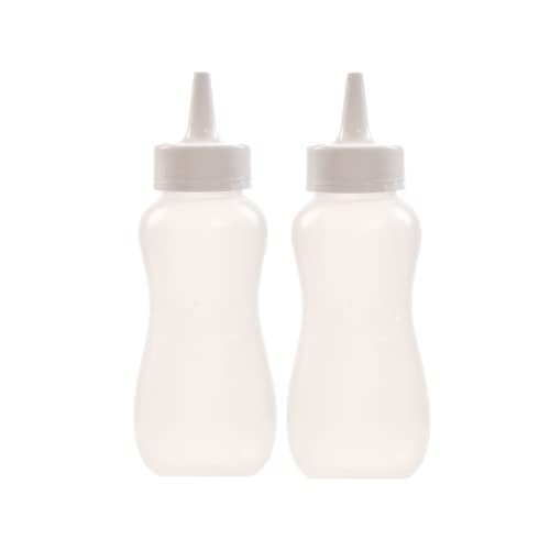 Image of Gluman Plastic Squeezy Sauce Bottle (Set Of 2) For Clean & Mess-Free Dispensing | 100% Food Grade | Dishwasher Safe | Freezer Safe | Ergonomically Designed | Reusable (White), 750 Milliliter - 750 Ml