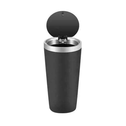 Bote basura coche de aluminio premium contenedor plata con tapa hermética para vehículo