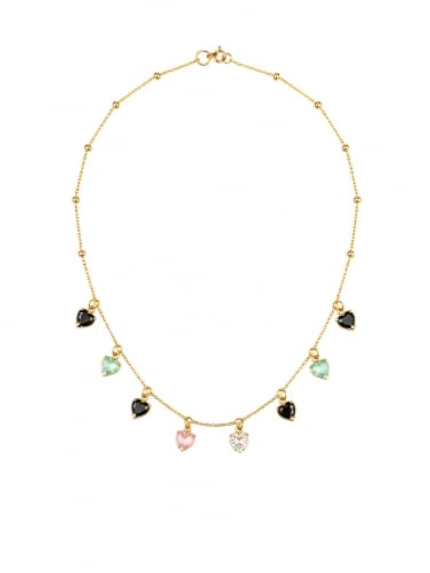 Women's Multicolor Teardrop Stone Pendant Necklace, Elegant Gift