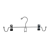 USTECH Cami Space Saving Closet Hangers with Rubber Coated Tips | Steel Pant Hangers with Clips for