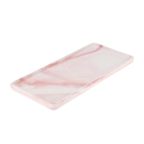 Genérico Bandeja Organizadora de Cerámica Rosa Resistente al Desgaste y Ligera Diseño Decorativo y Elegante para Tocador Adecuado para Baño y Encimera de Tocador
