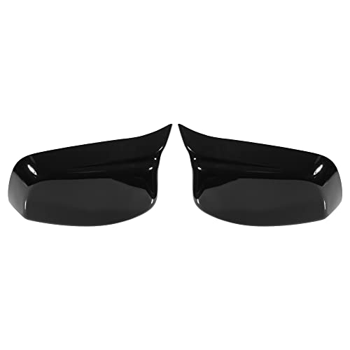 X AUTOHAUX Pair Car Exterior Rear View Mirror Covers Cap Replacement for BMW 5 Series E60 E61 E63 E64 2004-2007 Gloss Black