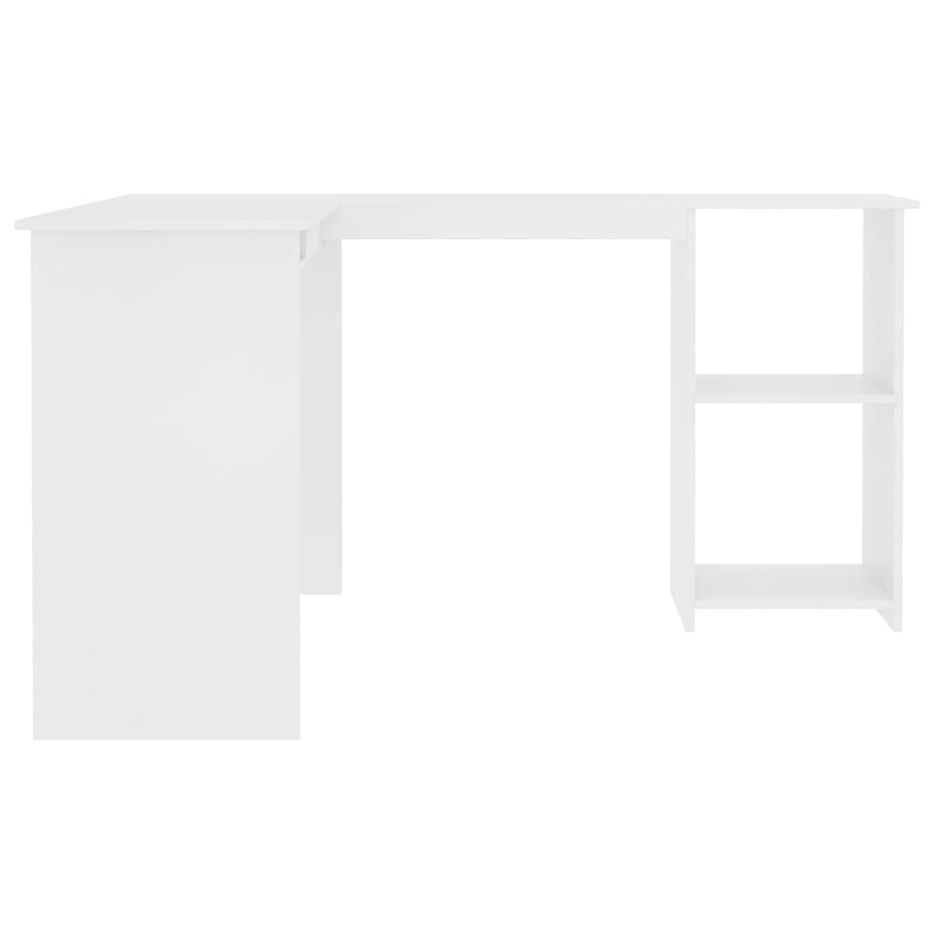 Scrivania angolare a forma di L con spazio per tastiera scorrevole, scrivania per computer con 2 ripiani, per casa e ufficio, 120 x 140 x 75 cm, truciolato