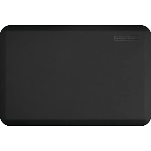 Wellnessmats Original Collection Anti-Fatigue Floor Mat, Black, 36 In. X 24 In. X ¾ In. Polyurethane – Ergonomic Support Pad For Home, Kitchen, Garage, Office Standing Desk – Water Resistant, #TOP2