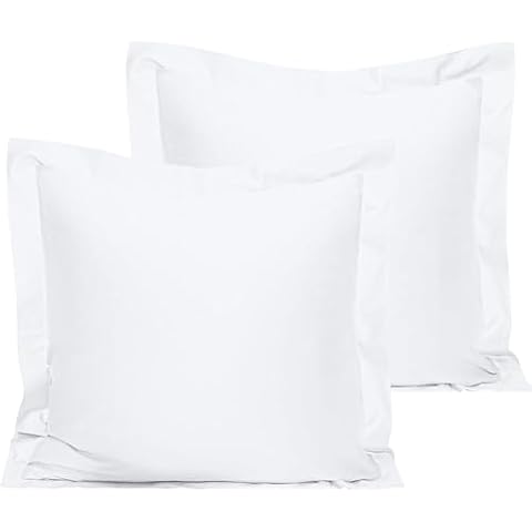 Prashi Bedding Euro Pillow Shams, 600 TC Cover