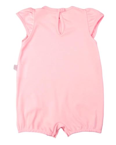 Macacão Bebê Menina Verão Sem Mangas Suedine Silk Screen Tucano e Flamingo - Rosa M