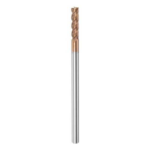 Image of HARFINGTON Micro Grain Carbide Square End Mill 5 /32 inch x 5 /8 inch (4mm x 16mm) Cut 5 /32 inch (4mm) Shank 3 inch (75mm) Length AlTiN Coated 4 Flutes Square Nose Cutter for Alloy Steel Hardened Steel