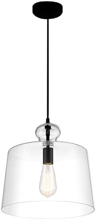 Minka Lavery 2336-66A Clarity Pendant, 1-Light, 60 Total Watts, 13-in H x 13.75-in W, Coal Black