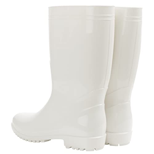 Comwarm Men's Mid-calf Rain Boots Waterproof Anti-Slip Black PVC Adult Outdoor Work Rubber Boots3