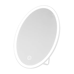 HAKIDZEL 1set Led Vanity Mirror Tabletop Vanity Mirror with Lights Makeup Mirror with Led Lamp Desk Led Touch Mirror Portable Mirror Travel USB White Beauty Mirror Plastic Student