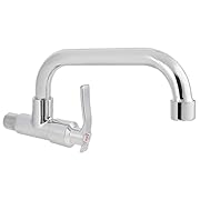 Montado en Pared y Flexible: El grifo de pared G1/2in se puede girar 360°, lo cual es cómodo de usar y los rincones muertos son fáciles de limpiar Resistente y Duradero: El grifo de cocina de pared está hecho de núcleo de válvula de acero de alta cal...