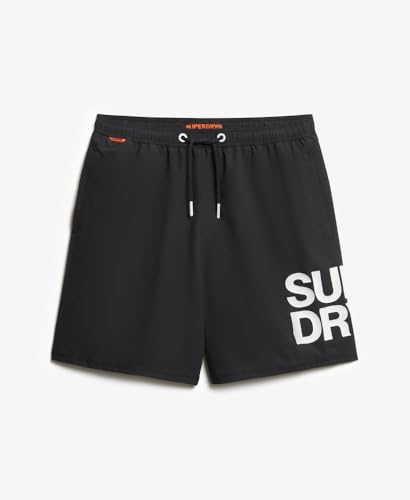 Superdry Para Hombre. M3010247A BañAdor De 43,2 Cm Con Logotipo Sportswear Negro (L), Beachwear, PoliéSter Reciclado, Sostenible - 8