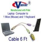 5 PCS/Pack, Notebook PS/2 Keyboard, Mouse Splitter Cable, 6 Ft