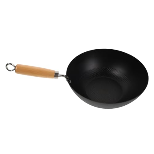 VOSAREA Small Iron Pot Wok Pan for Kitchen Cooking for Stove Use for Stir-fry Meals Lightweight