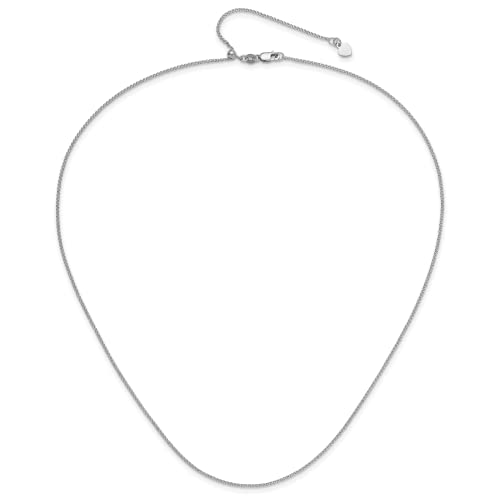 IceCarats 14K Solid White Gold Adjustable 1.2mm Double Curb Link Chain Necklace3