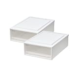 【通販限定2個セット】天馬 収納ボックス フィッツケース クローゼット 幅39×奥行53×高さ18cm 収納ケース たわみにくい 衣装ケース 日本製 再生材配合 サステナブル 【色 ホワイトクリア】 【53-39S】